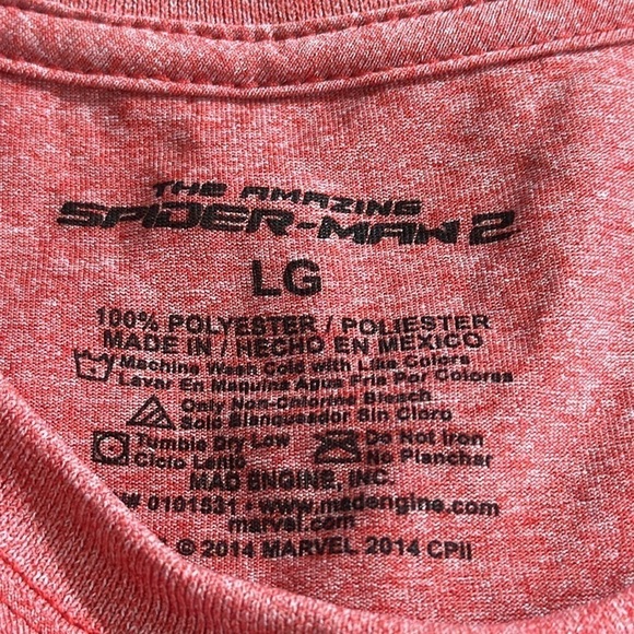 Spiderman-2 Tee Shirt Men's Fitted L Red Blue NWT - Picture 4 of 7